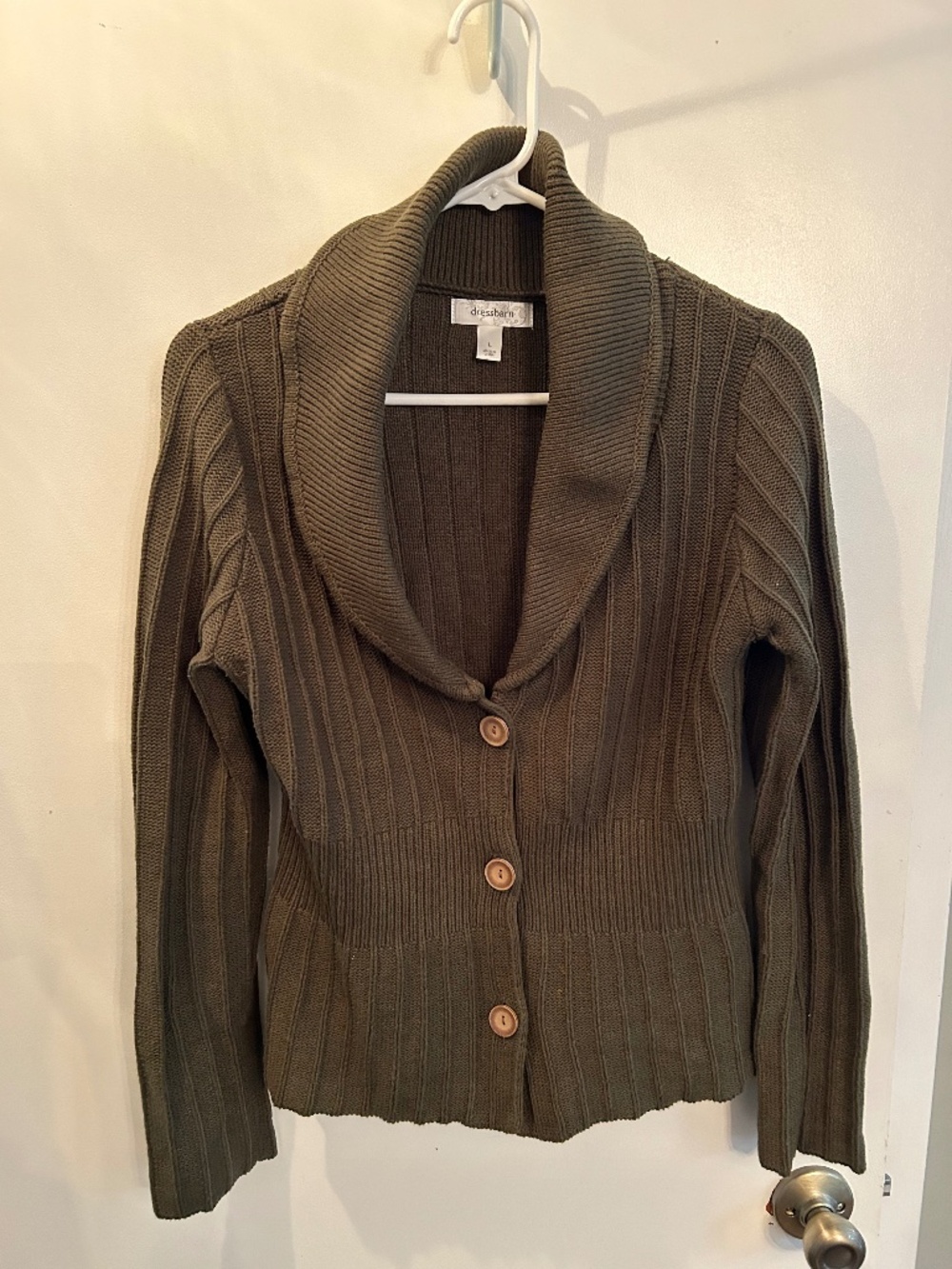 Dress Barn Brown Sweater with Buttons Large
